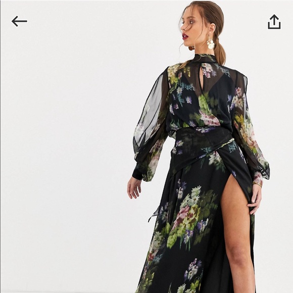 black floral dress asos